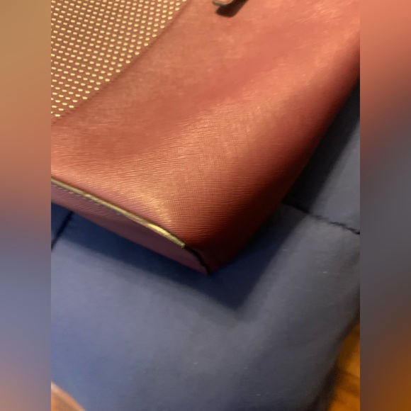 Michael Kors Precious Plum Saffiano Leather Tote Silver Stud Great Condition - Picture 7 of 15